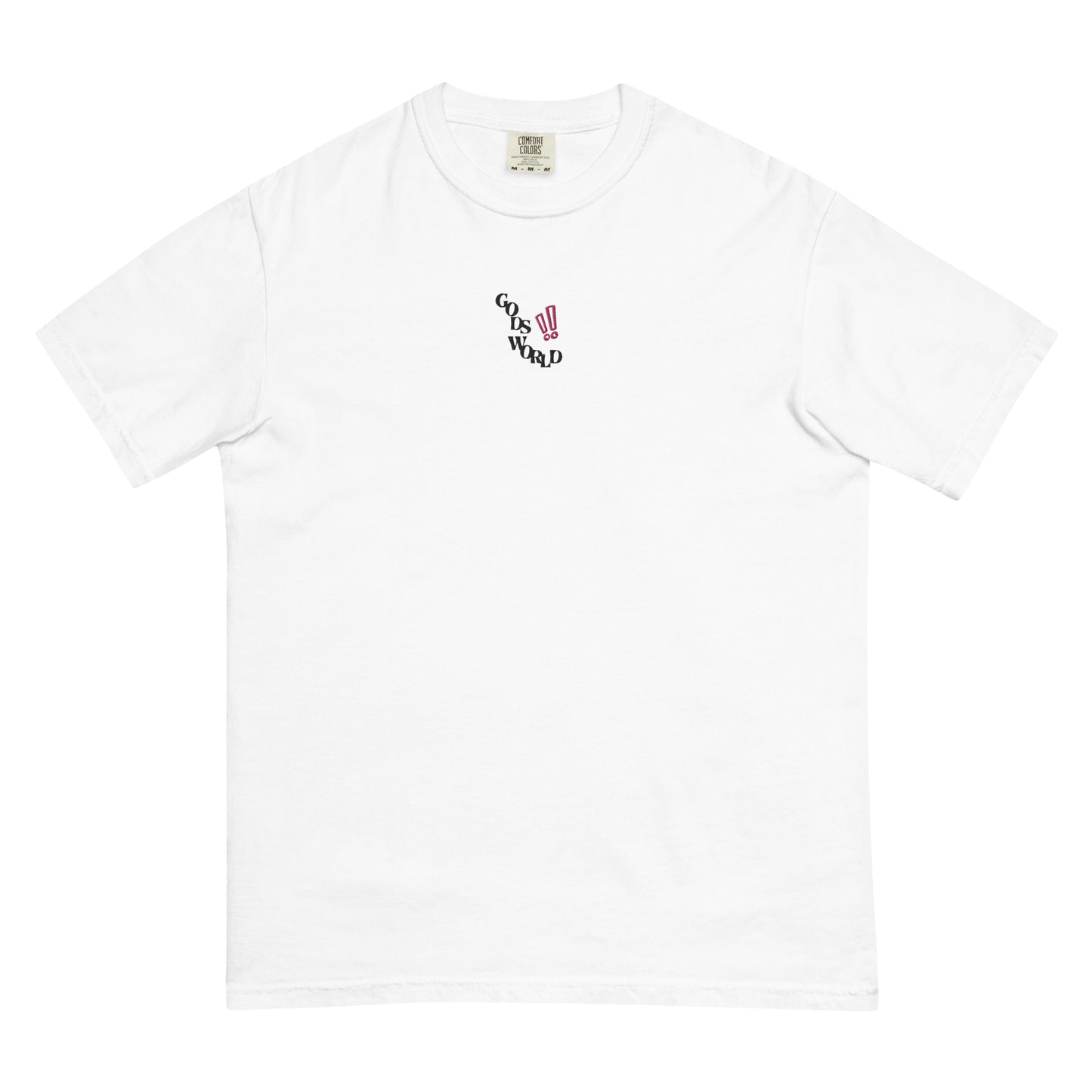 God's World Tee Pink ! Embroidered